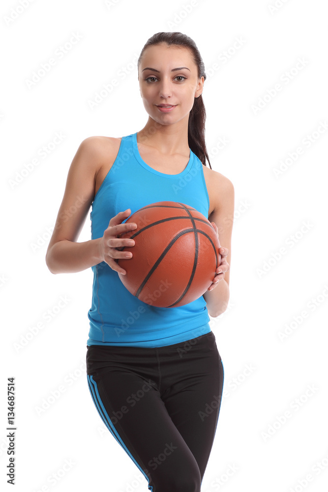 Woman with basket ball