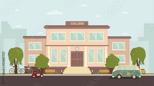 College Building Illustration