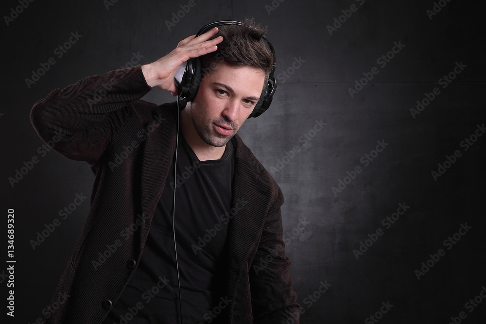 young stylish man in headphones