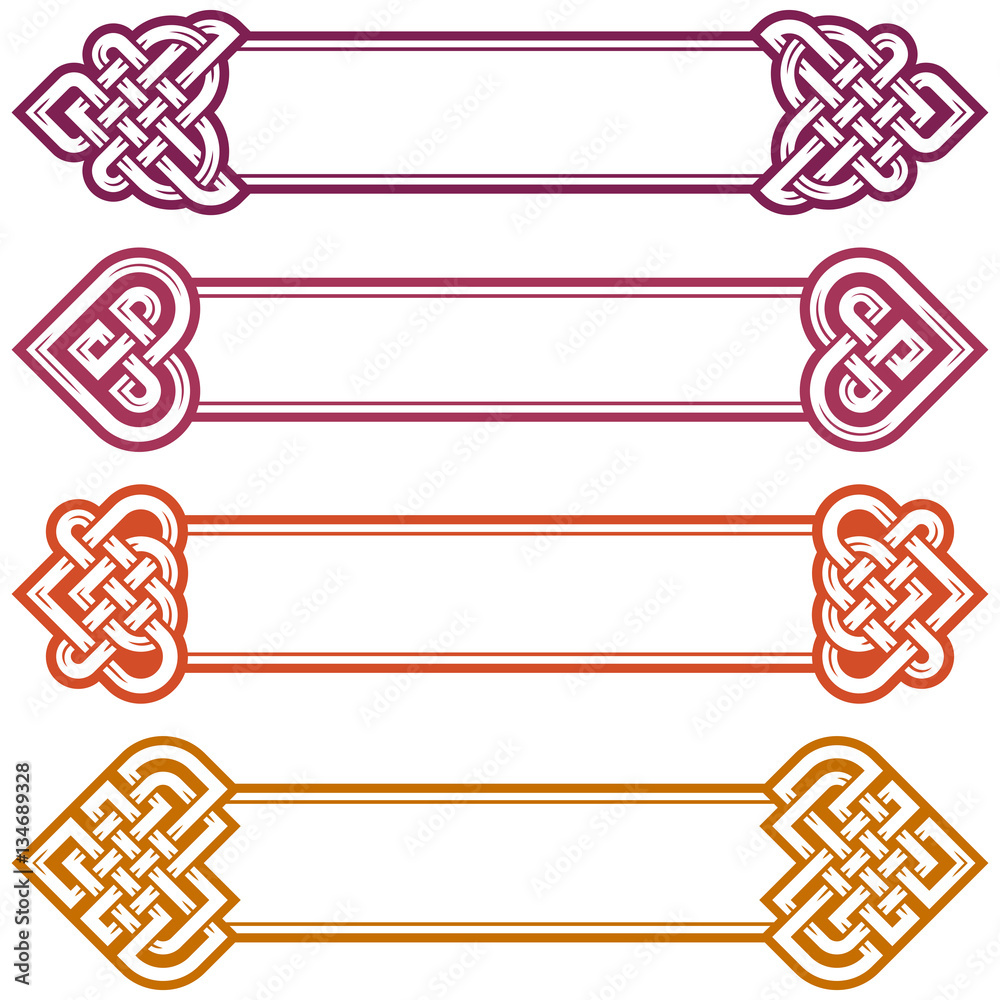 Vecteur Stock Vector Irish Frame set. Design elements of Celtic Knot in