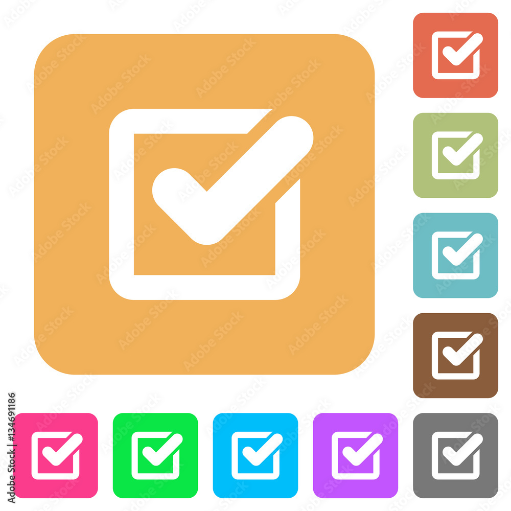 Checkbox rounded square flat icons Checkbox rounded square flat icons