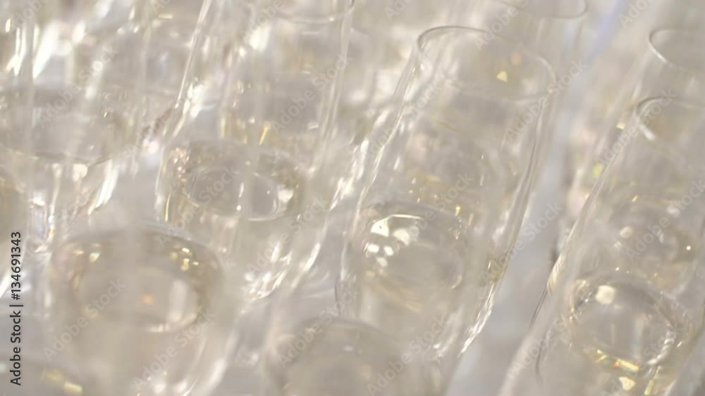 Many glasses of champagne on the table Many glasses of champagne on the table