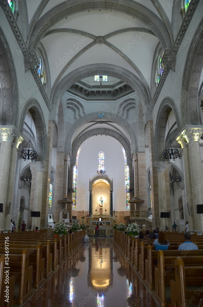 The interior of the Catholic Cathedral. Manila, Philippines