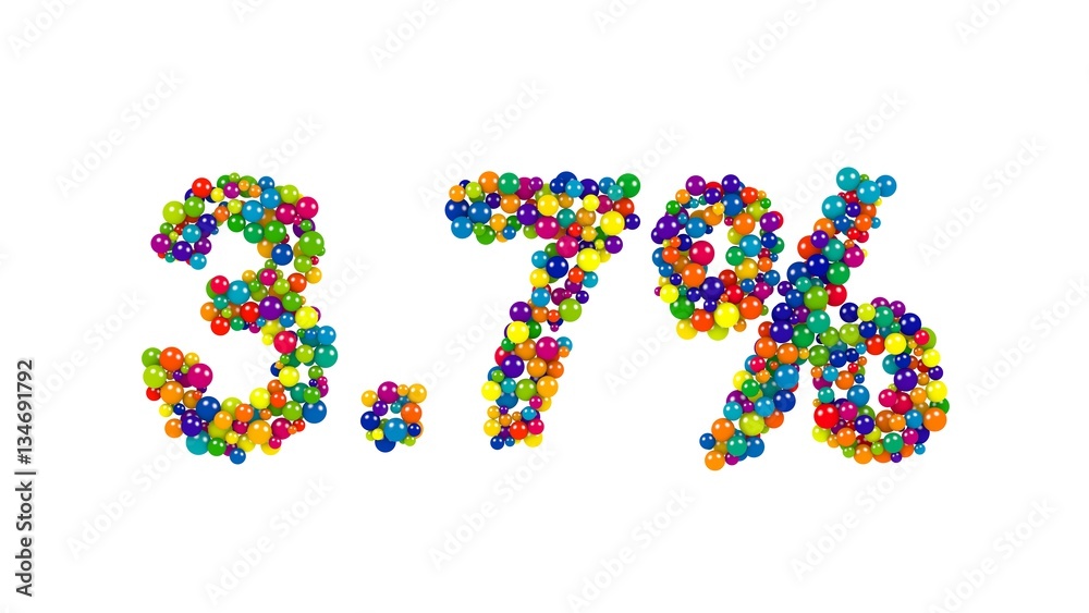 Dynamic brightly colored 3.7 percent icon