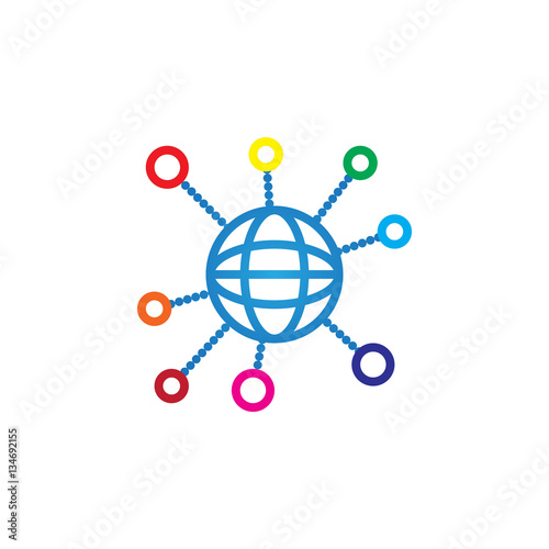globe line icon, social network outline vector logo illustration, linear pictogram isolated on white