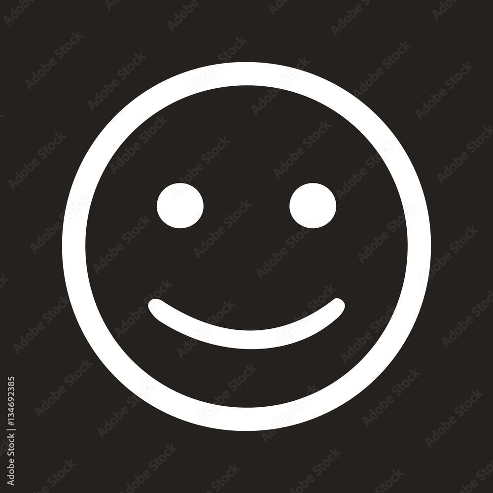 Smiling face icon isolated on black background Smiling face icon isolated on black background