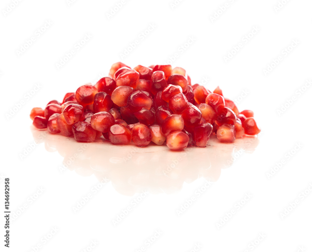 Pomegranate Seeds With Reflection