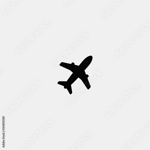Vector airplane icon. Flat design on a white background