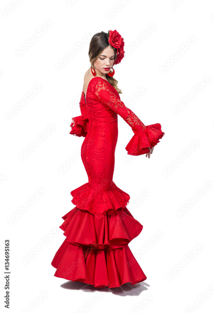 Portrait of young Flamenco dancer in beautiful dress Portrait of young Flamenco dancer in beautiful dress
