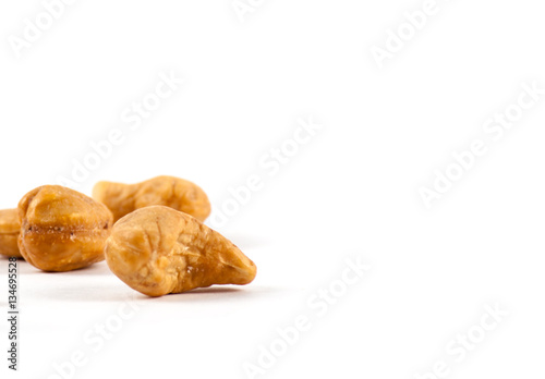 Roasted cashews close up