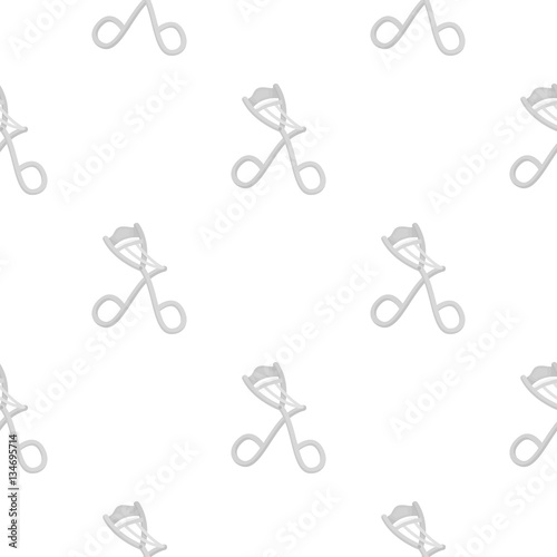 Eyelash curler icon in cartoon style isolated on white background. Hairdressery symbol stock vector illustration.