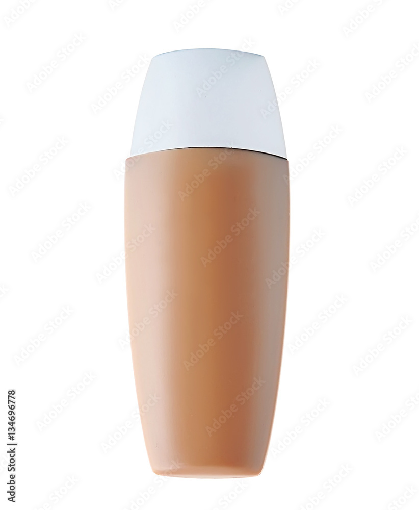 liquid makeup foundation in tube isolated on white background