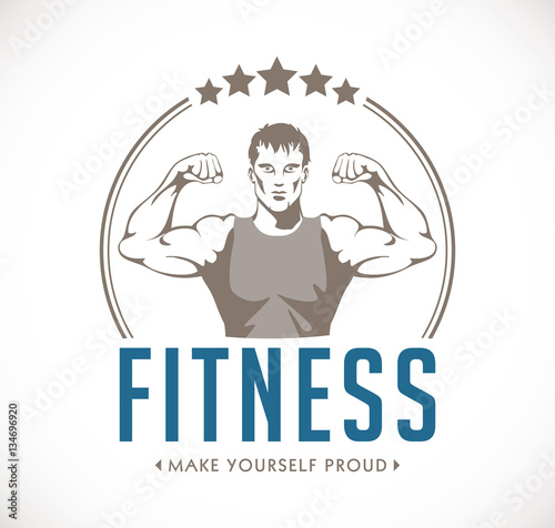 Fitness - strong man - gym concept - healthy diet