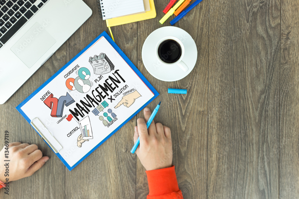 Naklejka premium BUSINESS PROJECT STRATEGY SUCCESS AND MANAGEMENT CONCEPT