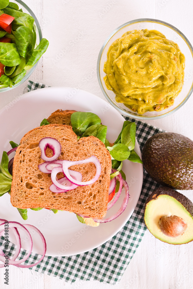Veggie toast with avocado. Veggie toast with avocado.