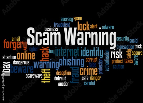 Scam Warning  word cloud concept 7