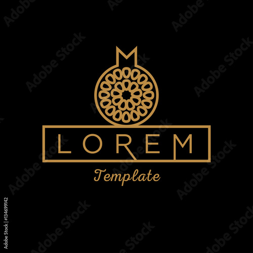 Linear Pomegranate Sign Vector Design