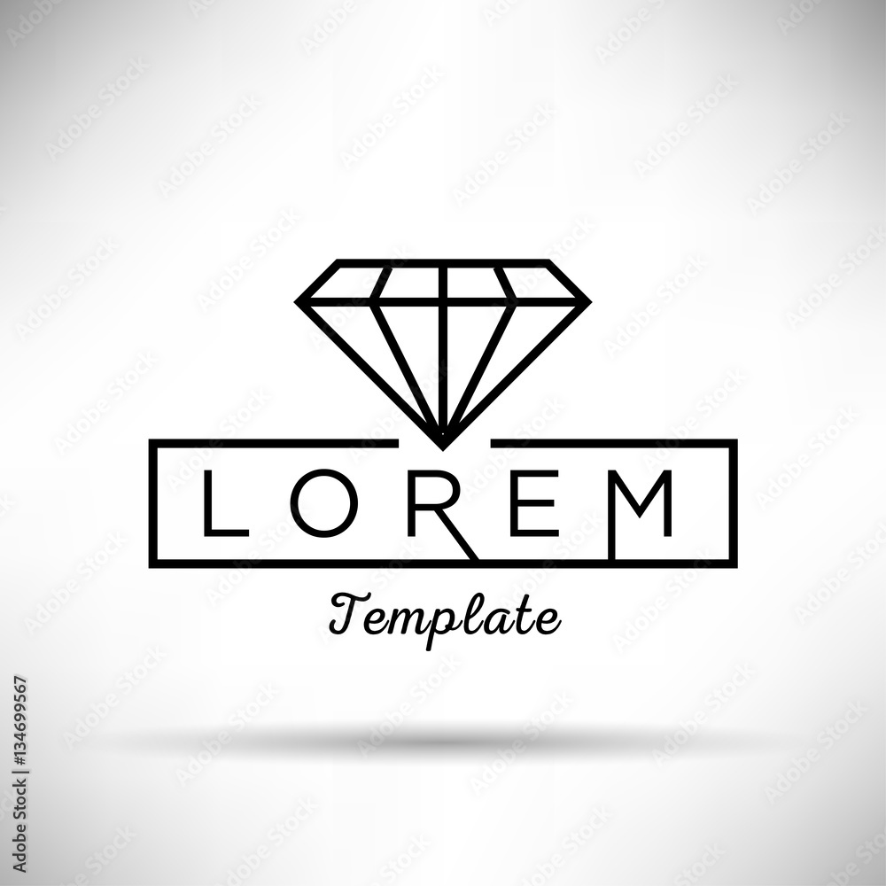 Fototapeta premium Linear Diamond Sign Vector Design