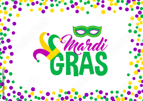 Bright abstract dot mardi gras pattern