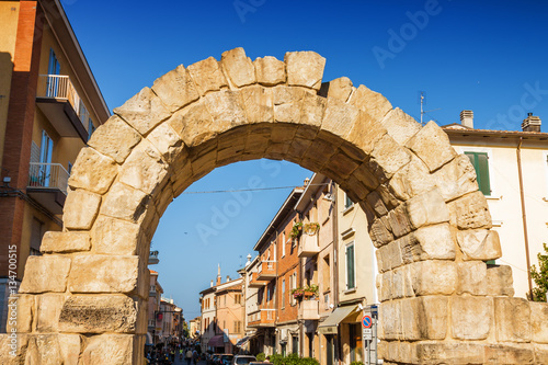 Porta Montanara, an ancient gate in Rimini, Emilia-Romagna region, Italy.