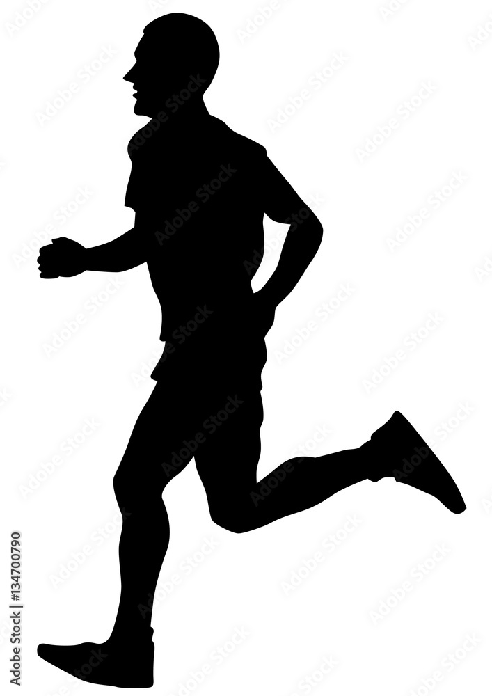 People athletes on running race on white background People athletes on running race on white background