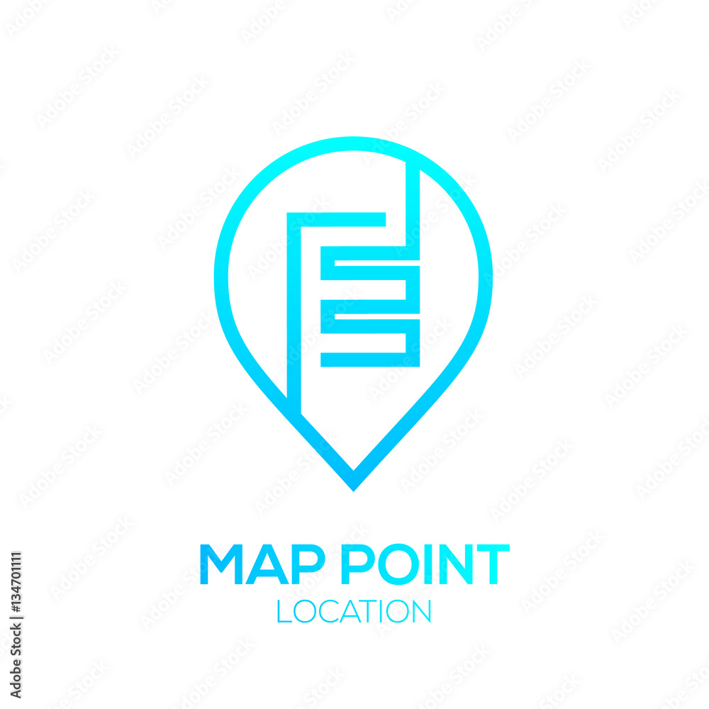 Letter E Logo Map Point Location,City locator,Pin maps symbol,Gps icon,Geo point navigation logotype