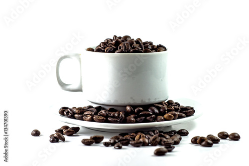 Coffee beans isolated with a white background