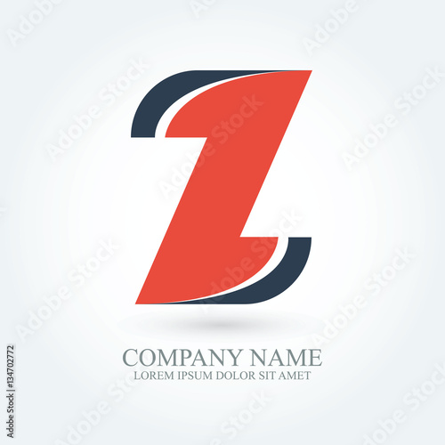 flat modern typography initial letter z, alphabet logo design for brand and company identity