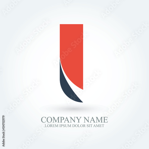 Free Download flat modern typography initial letter i, alphabet logo design for brand and company identity - GFXLoad