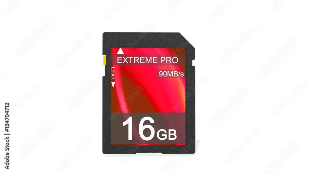 16 GB SD card isolated on white background