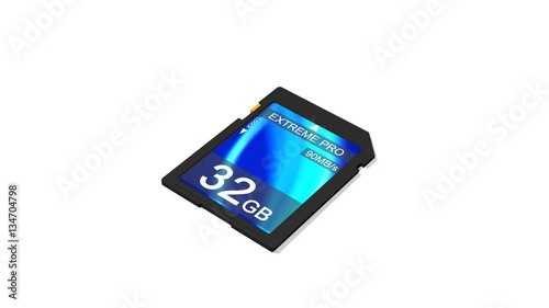32 GB SD card isolated on white background