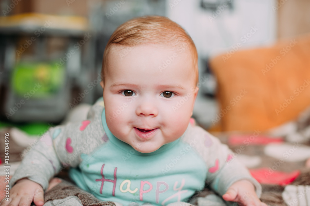 little cute baby toddler on carpet close up smiling adorable happy emotional playing at home little cute baby toddler on carpet close up smiling adorable happy emotional playing at home