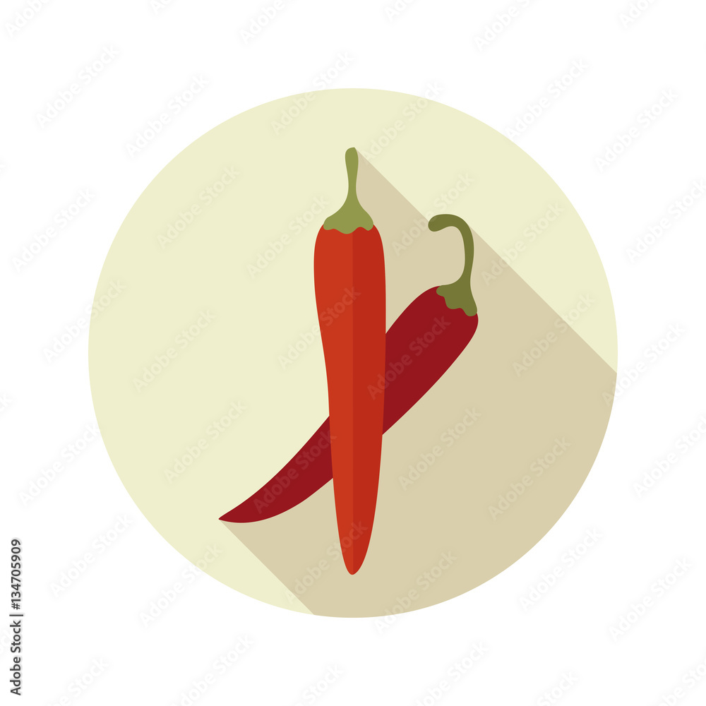Chilli pepper flat icon. Vegetable vector Chilli pepper flat icon. Vegetable vector