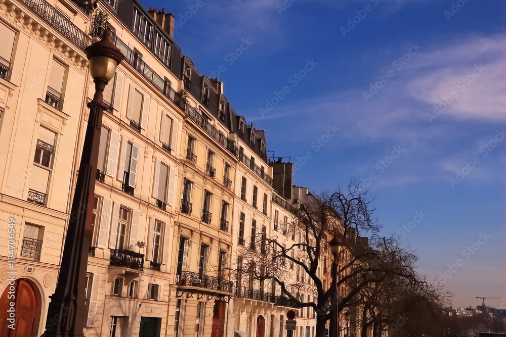 Paysage de Paris en hiver, France