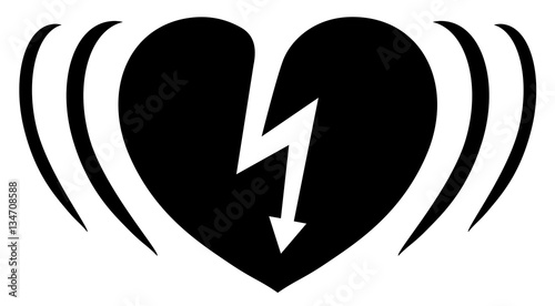 Herzinfarkt-Icon / Vektor, schwarz-weiß