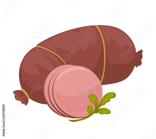 Vector illustration of meat sausage.