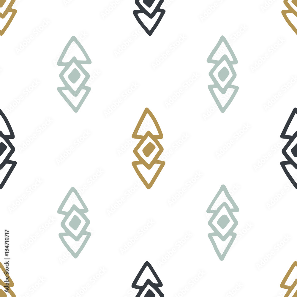 Seamless hand drawn geometric tribal pattern. Vector navajo design. Seamless hand drawn geometric tribal pattern. Vector navajo design.