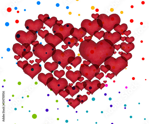 Herz mit konfetti