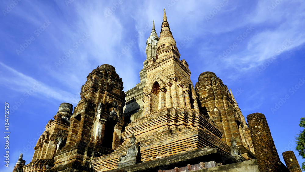 Historical Park Wat Mahathat temple group of pagoda Sukhothai