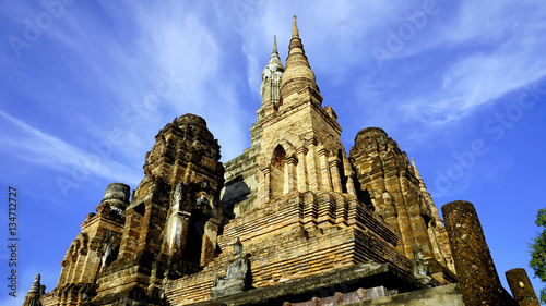 Historical Park Wat Mahathat temple group of pagoda Sukhothai