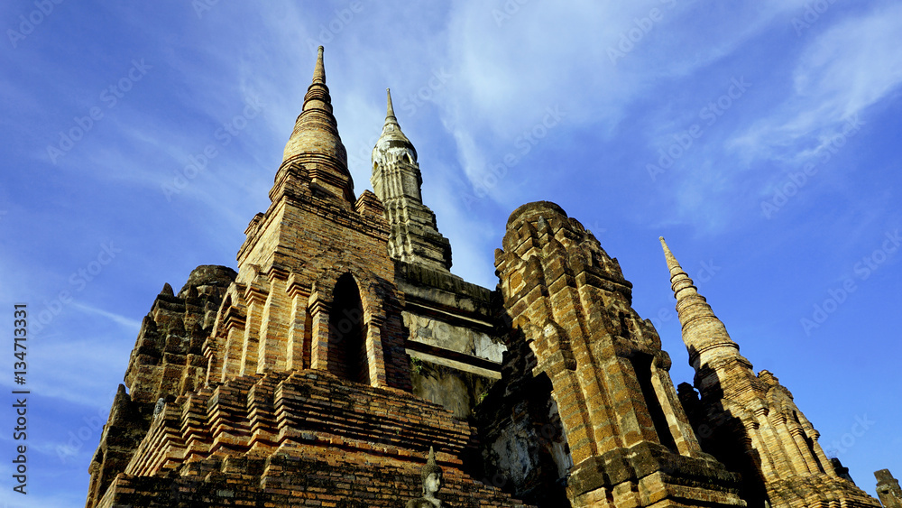 Historical Park Wat Mahathat temple group of pagoda