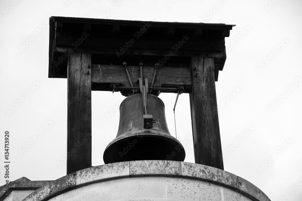 Bell tower, black and white