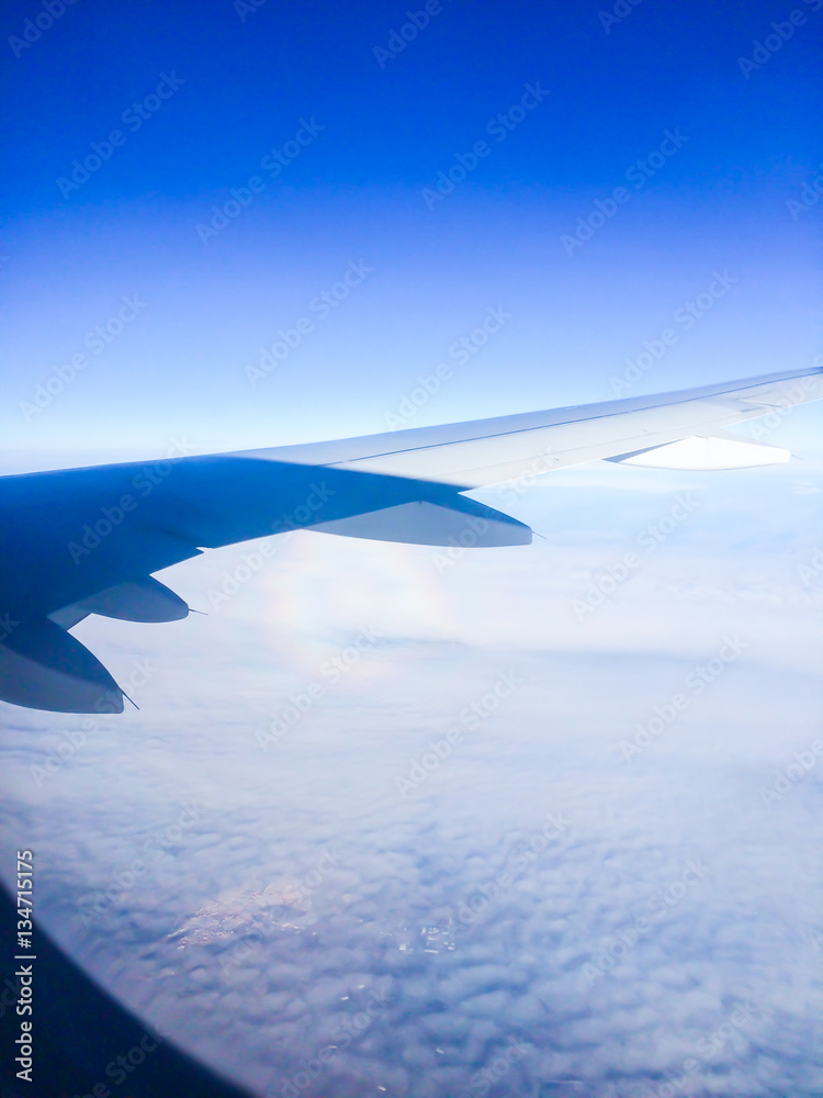 Obraz premium plane flying high above the clouds