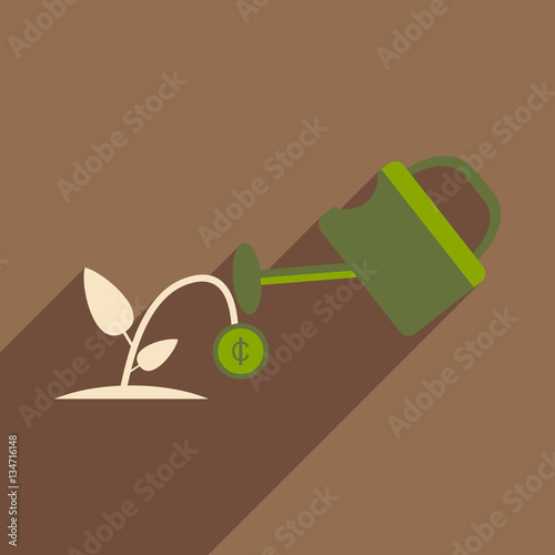 Flat design modern vector illustration icon Money Tree and Sprinkle