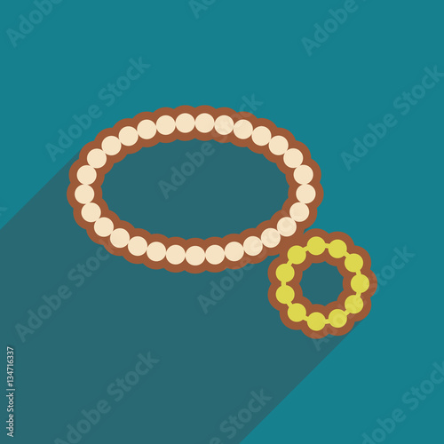 Flat icon with long shadow necklace bracelet