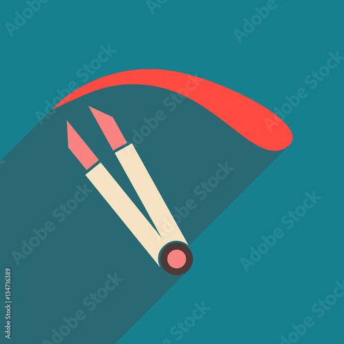 Flat icon with long shadow women eyebrow Tweezers