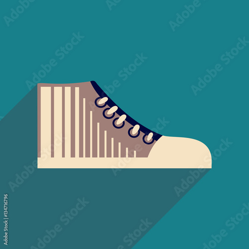 Flat icon with long shadow casual gumshoes