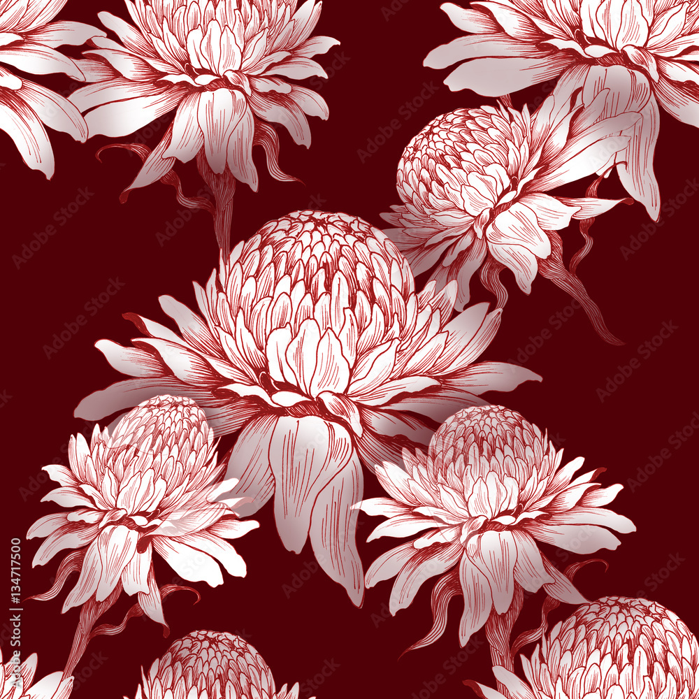 Obraz Seamless wallpaper - ginger flowers. Use printed materials, signs, items, websites, maps, posters,