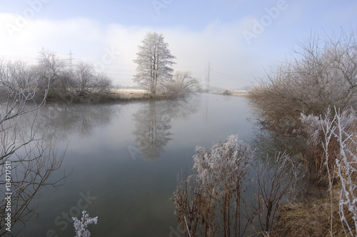Hamm Uentrop. Lippe bei Nebel. © Peter