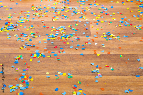 colorful confetti on the floor